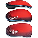 Dr. Foot's 3/4 Length Orthotic Insoles, High Arch Support Inserts for Flat Feet Plantar Fasciitis Over-Pronation and Foot Pain (X-Small (Men's 3-4.5 / Women's 4-5.5))