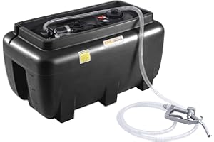 KING CHAO FOO 52 Gallon Gasoline Tank, Portable Gas Tank with 12V Electric Fuel Transfer Pump, Gasoline & Diesel Transfer Tank with 13ft Electric Wire & 3 Gears Padlock Automatic Fuel Nozzle