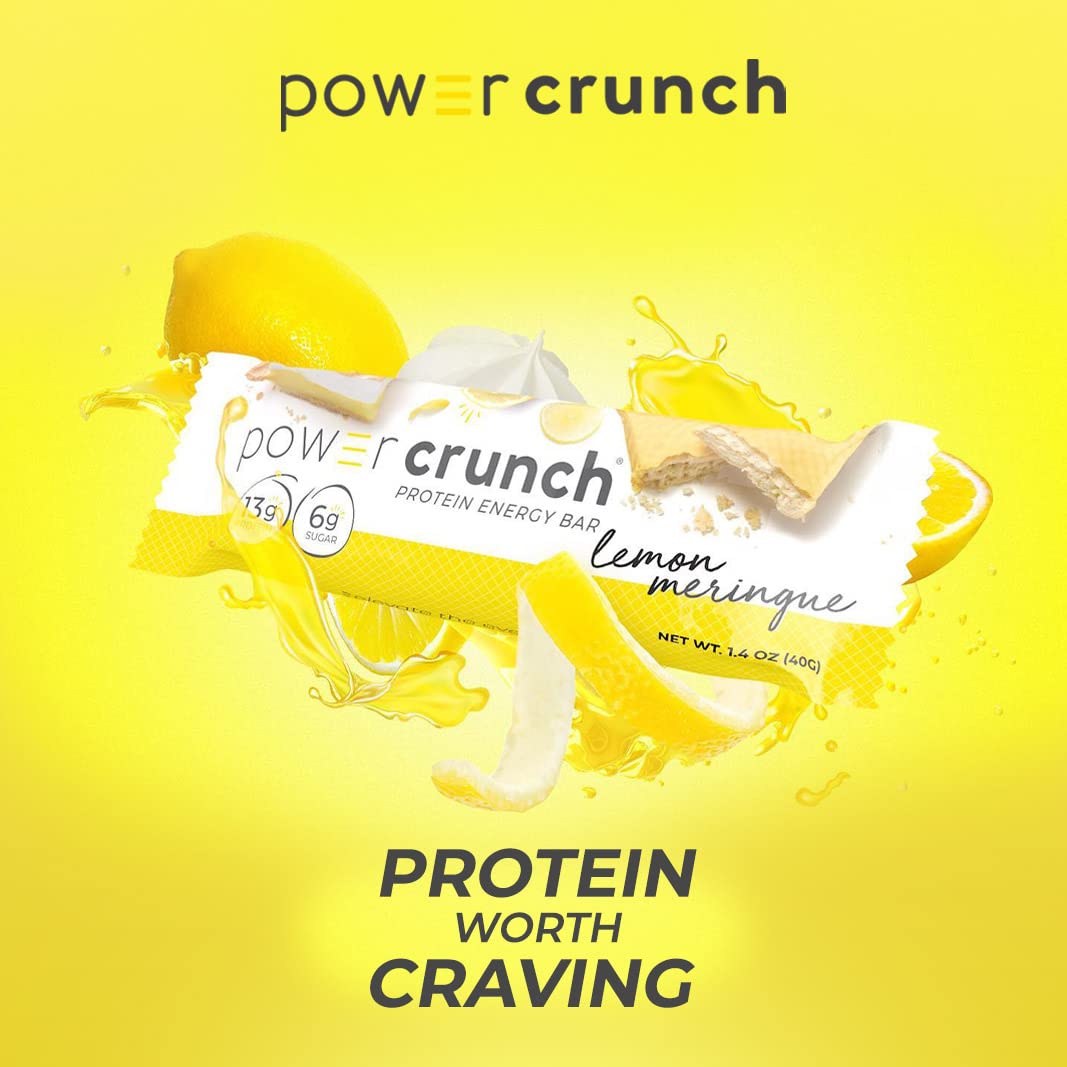 Bionutritional Research Group Power Crunch Protein Energy Bar, Lemon Meringue, 12 Count (16.8oz) (480G)