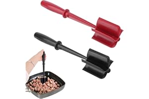 2 Pack Manual Meat Chopper, Durable Masher Minced Mincer Ground Beef Pounder Tool with 5 Wide Blades ABS Hamburger Smasher Co