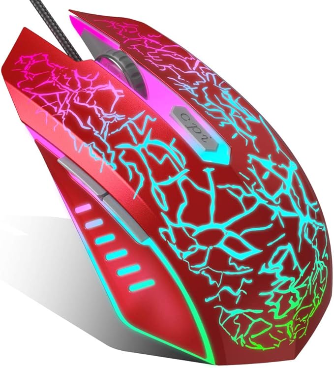 VersionTECH Computer Wired RGB Gaming Mouse, Laptop USB PC Rainbow Cool