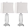 SAFAVIEH Lighting Collection Olympia Crystal 24-inch Bedroom Living Room Home Office Desk Nightstand Table Lamp Set of 2 (LED Bulbs Included)