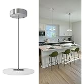 Jolux Halolux Pendant Light for Kitchen Island & Dining Room - 5CCT Adjustable with Wall Switch, Chrome Finish, Dimmable Hang