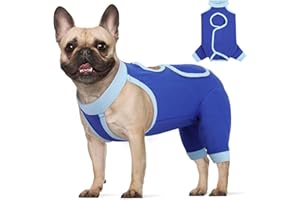 ROZKITCH Dog Surgery Leg Sleeve Rear Legs, Male Female Pet Prevent Licking Wound Elbow Knee Protector, Dog Recovery Suit Cone Collar Alternative Pants Shirt for Wound Heal Wrap Blue M