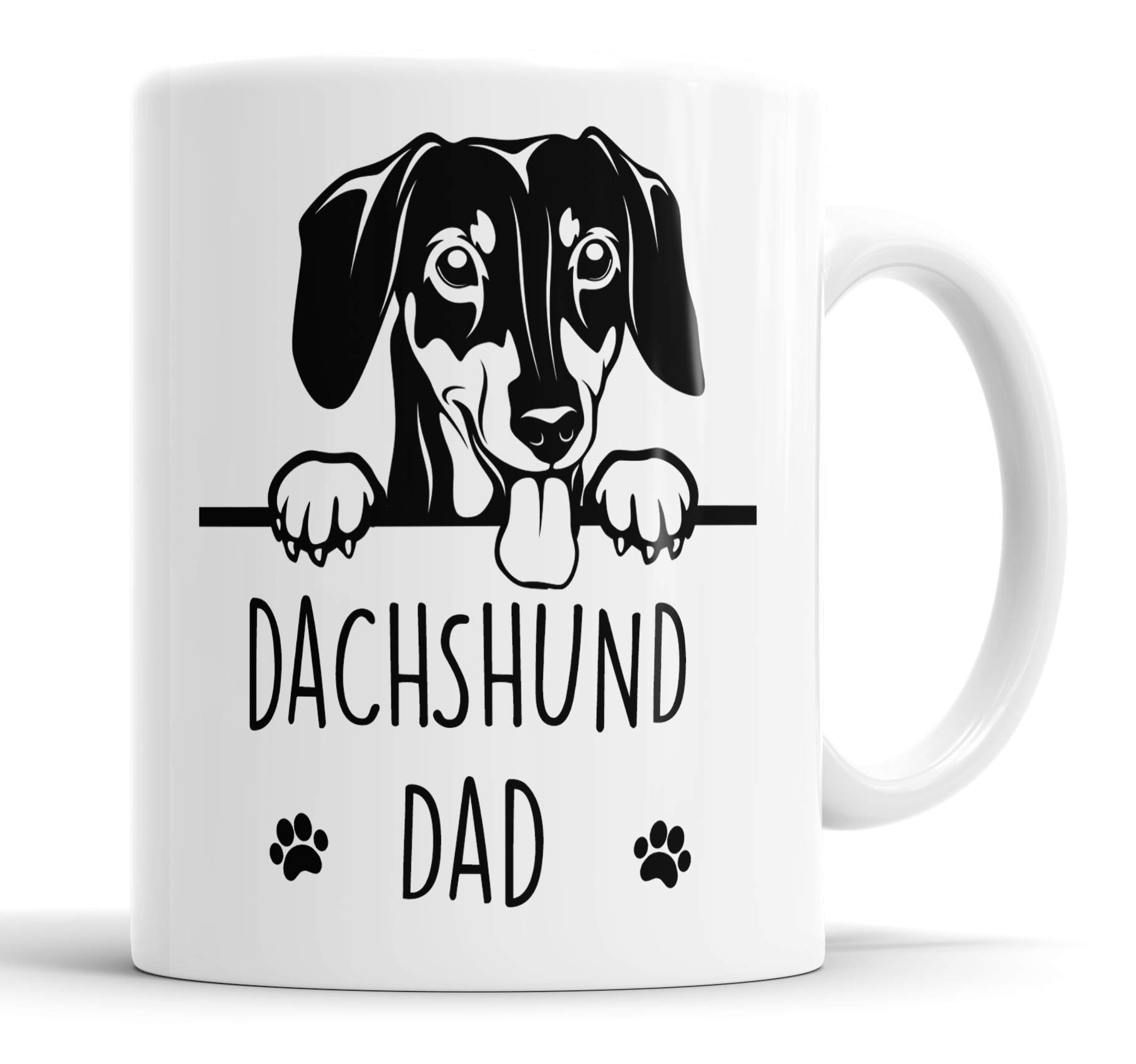 Faithful Prints Dachshund Dad Mug Pet Present Dachshund Dog Mum Dad Friend Joke Funny Gift Cup Birthday Christmas, Ceramic Mug