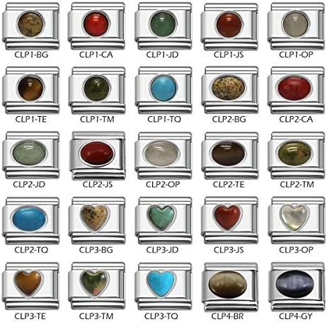 Synthetic Stone Italian Charms Collection (CLP4-GY)