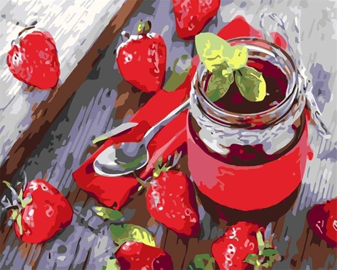 Amazon Gdlatfd 大人の子供のための数字でdiyペイント フルーツ 数字で描くdiy絵画アクリル絵の具数字で描く絵画キット家の壁リビングルームベッドルームの装飾 フレームレス 絵具 通販