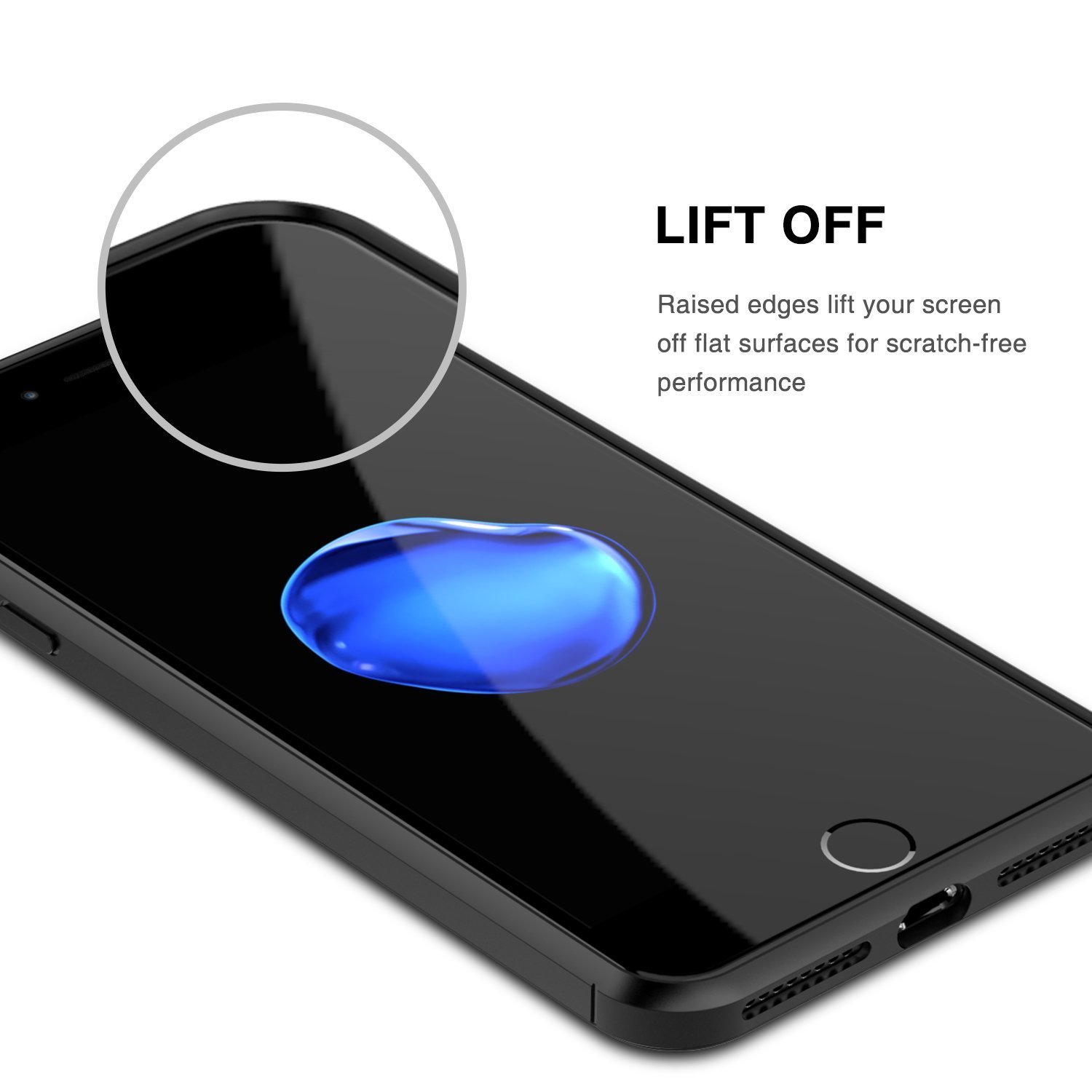 iPhone 7 Plus Case - Shock Proof - TPU Anti-Scratch Protective Case - Elegant Look - Flexible - Soft Touch - Black - Best For Apple iPhone 7 Plus 5.5 Inch (2016)