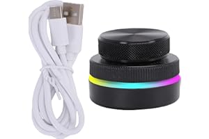 Jiawu Volume Control Knob, Wireless Computer Speaker External Volume Control, One Key Mute Function, Programmable Dual Knob M