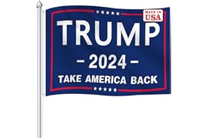 LIKENY Trump 2024 Flag 3x5 Take America Back, Polyester Flags Banners for Outside, Donald Trump Flag with Brass Grommets, Clear Pattern Reinforcement Fade Resistant for Indoor Outdoor Decorations