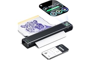 Phomemo M08F Plus Tattoo Stencil Printer with Touchscreen, Bluetooth Tattoo Printer Machine with 10pcs Premium Transfer Paper, Compatible with Phone/Tablet/PC, Tattoo Supplies for Artist & Beginner