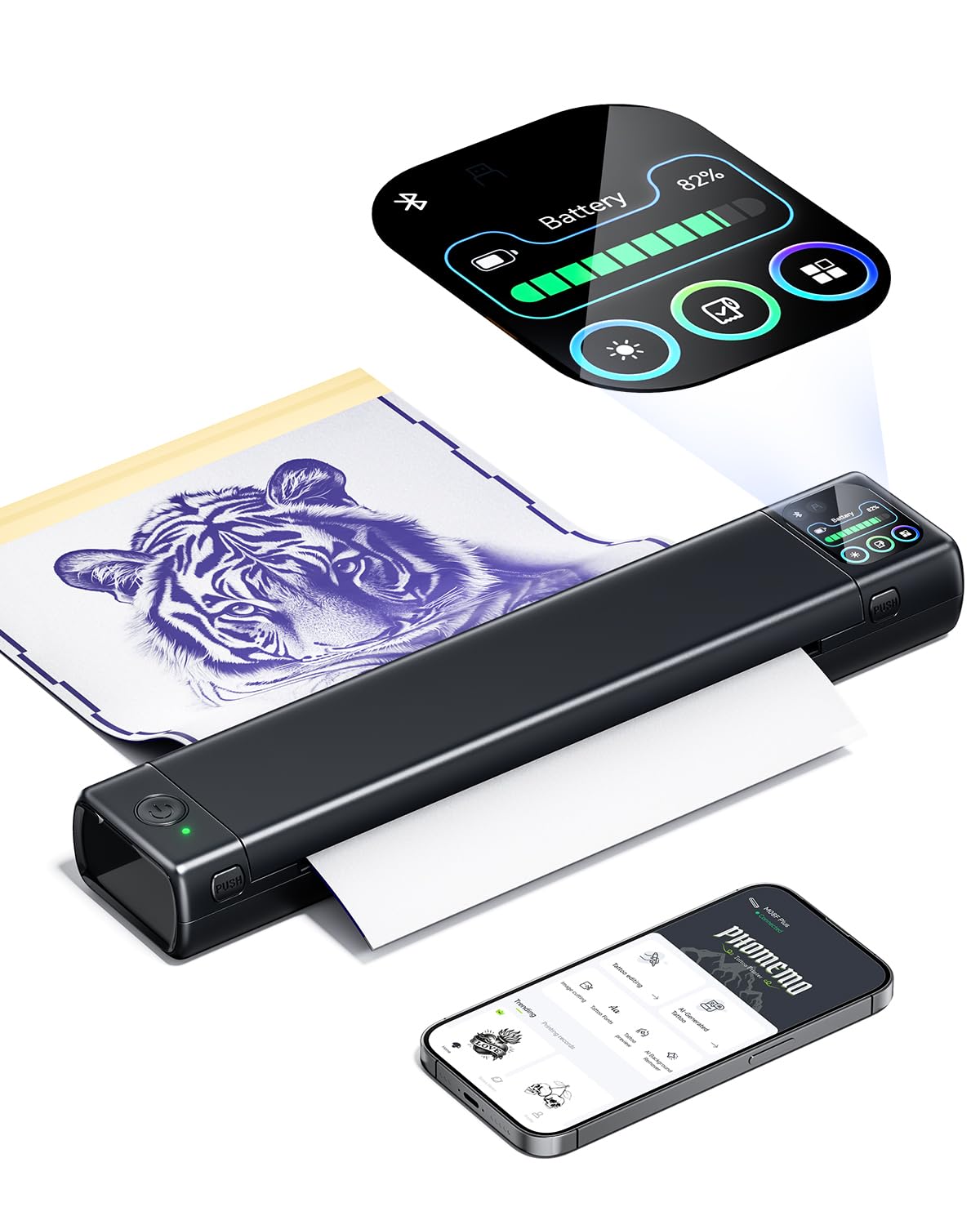 Phomemo M08F Plus Tattoo Stencil Printer with Touchscreen, Bluetooth ...