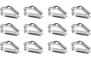 PATIKIL M6 316 Stainless Steel Thimble for 1/4" Dia Wire Rope Cable, 12 Pack 6mm Thimbles Rigging for Lifting Hanging Securin