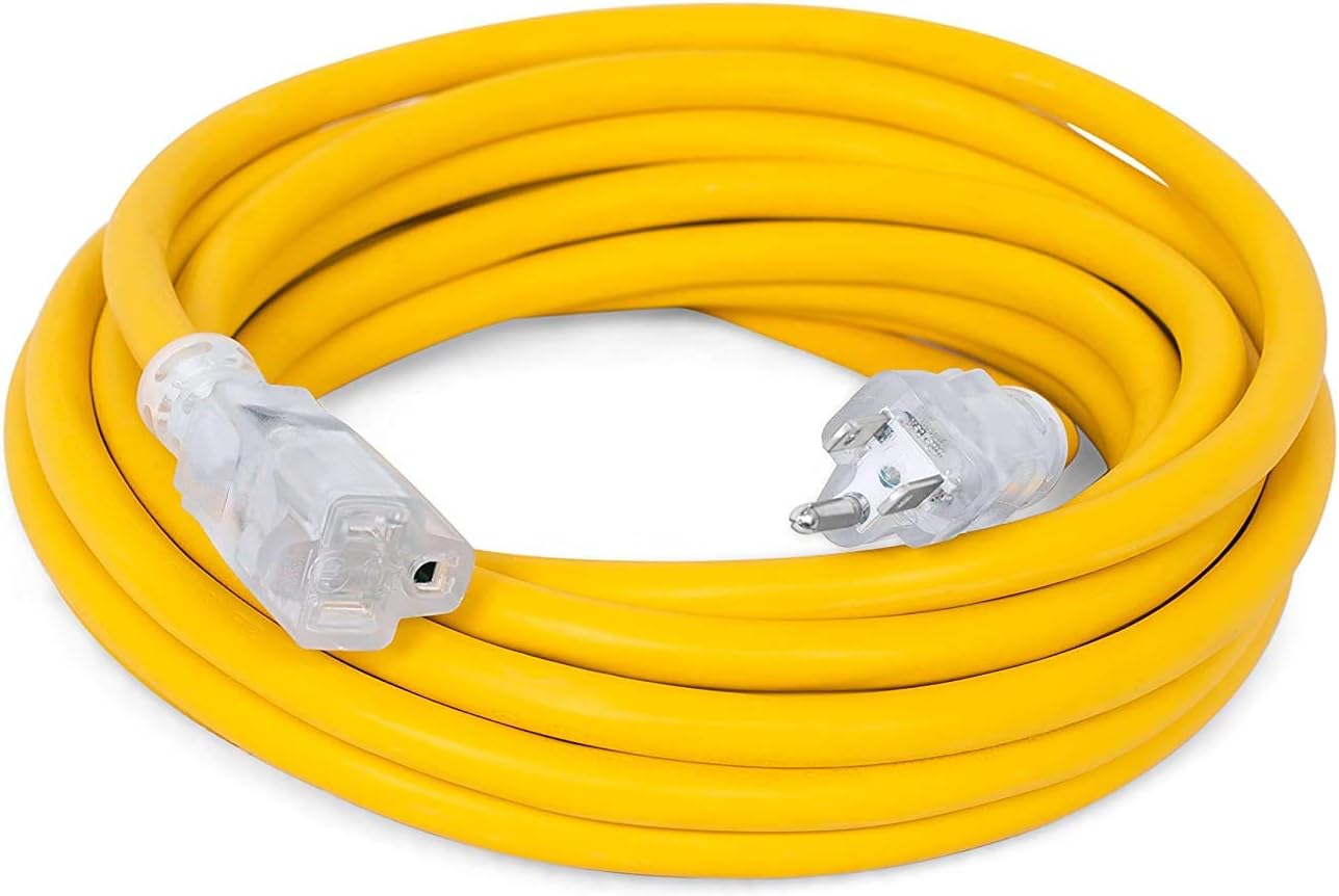 Best 25 FT Power Extension Cord with LED Lighted Plugs 12