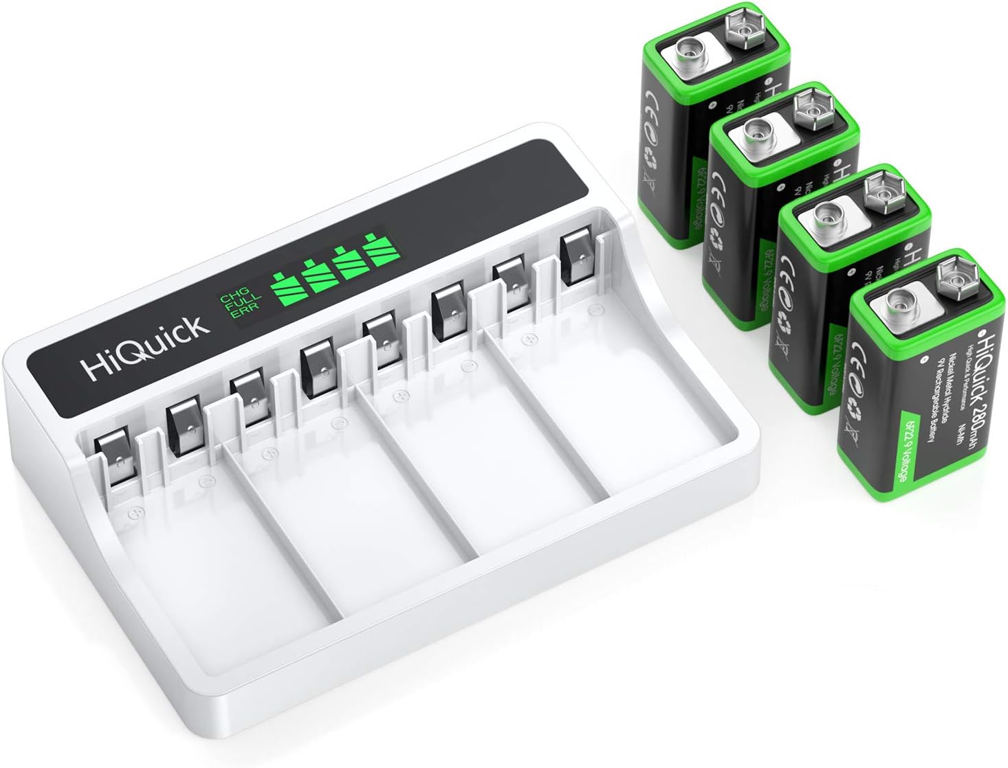 HiQuick 4slot 9V Battery Charger, Fast Charging Amazon.co.uk Electronics