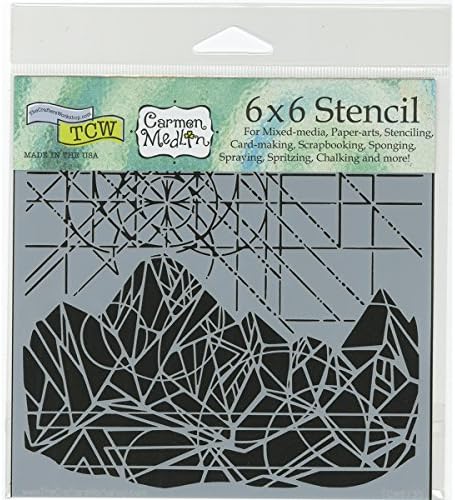 The Crafters Workshop "Geo Landscape" Stencil, Transparent, 6 x 6-Inch (18 x 16 x 0.1 cm)