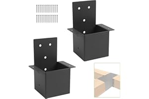 XIHUWZ 2 Pcs Pergola Brackets，4“x 4"(Actual 3.6 "x 3.6") Post Top Rafter Brackets, Pergola Kit, Gazebo Brackets, Wall Mount Bracket Kit for Wood Posts Pergola Post Connector Or Deck Railing