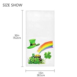 Shamrock Clovers Leaf Hand Towels 16x30 in