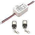 DieseRC Wireless Remote Control Switch DC 12V/ 24V 10A RF Relay Receiver with 2 Transmitters for Ceiling Lights, Lamps, LED and Industrial Control