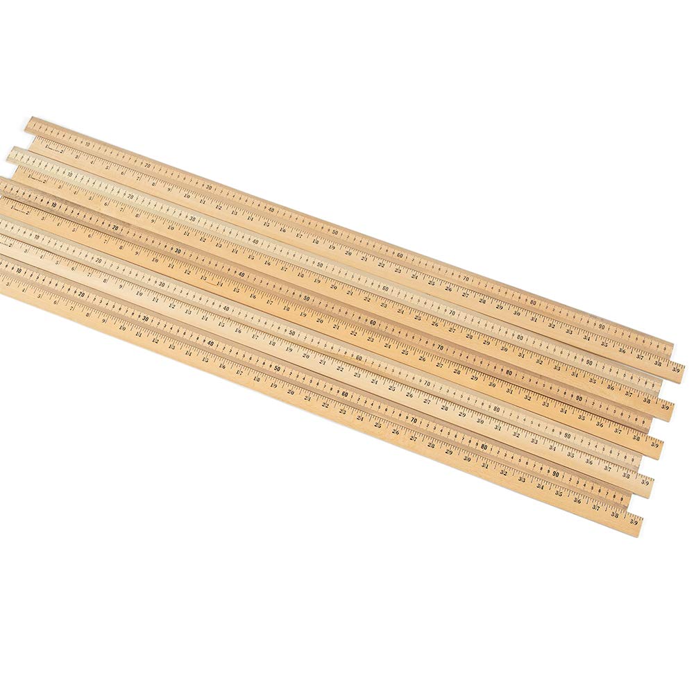 hand2mind Wood Economy Meterstick/Yardstick Pack of 10 for Classroom, Home & Office | Durable Rulers