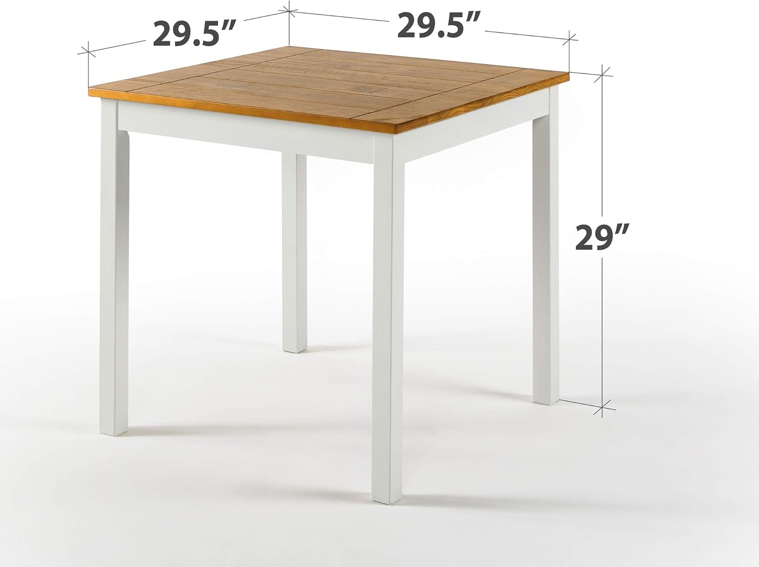 Zinus Becky Farmhouse Square Wood Dining Table: Furniture & Decor