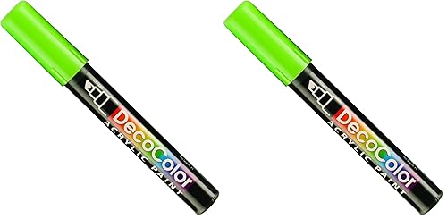 UCHIDA 315-C-11 Marvy Deco Color Chisel Tip Acrylic Paint Marker, Light Green (Pack of 2)