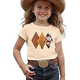 CM C&M WODRO Toddler Baby Girls Cowgirl Shirts Rodeo Western Cow Graphic T-Shirt Short Sleeve Kids Summer Cotton Tee Tops
