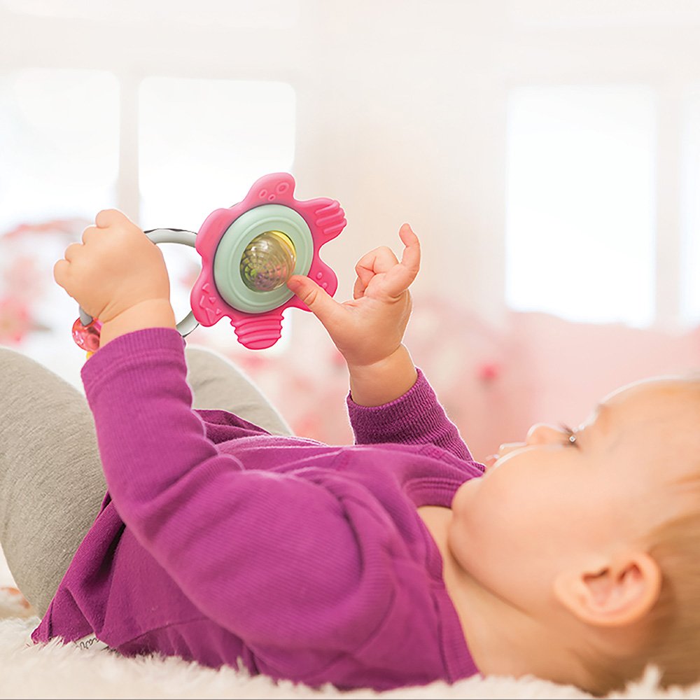 Infantino Spin & Teethe Gummy Flower Rattle : Baby