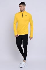 TCA Fusion Long Sleeve Running Top Men 1/4 Zip Spectra Yellow M view 5