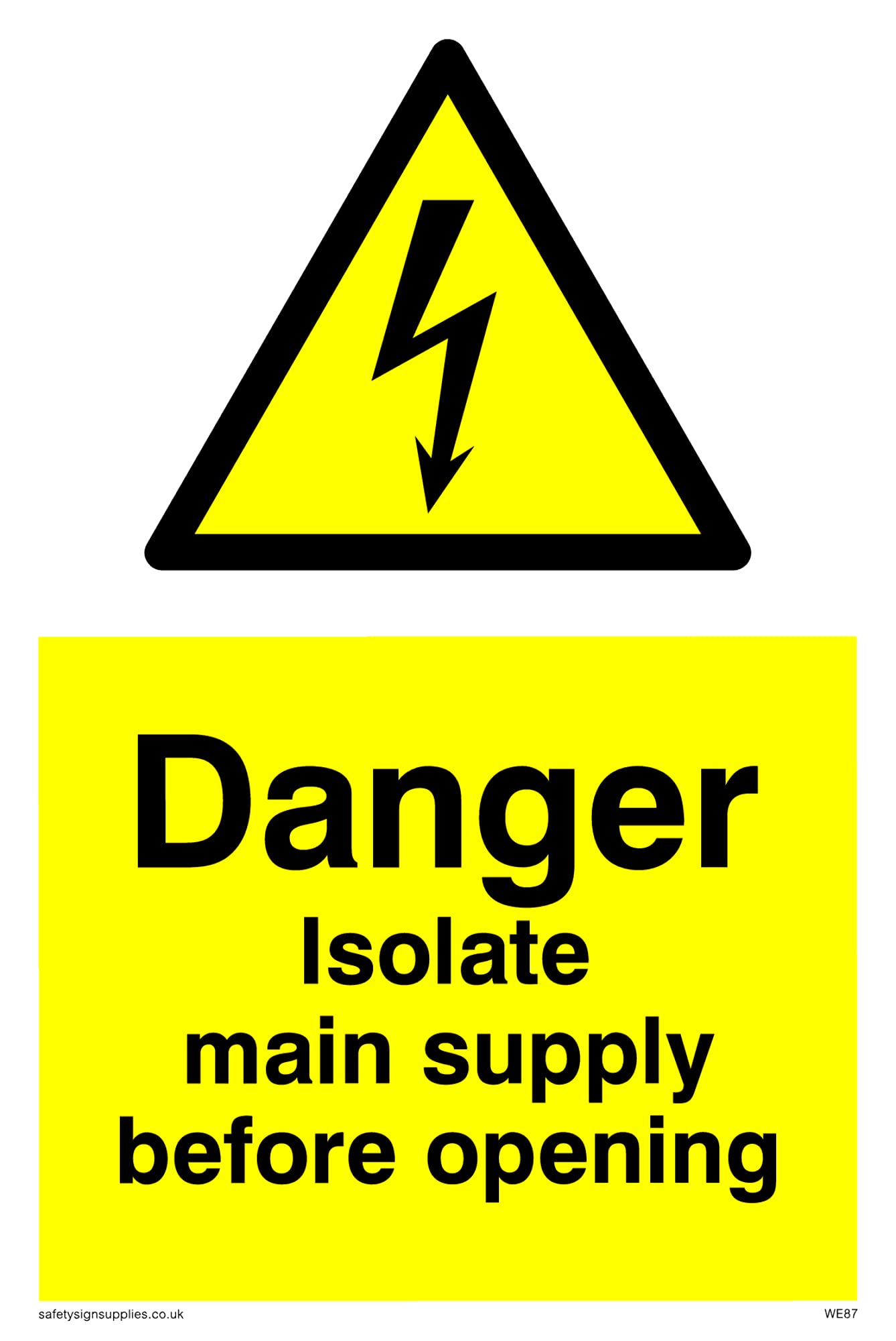 Pack of five - Isolate Main Supply Sign - 100x150mm - A6P