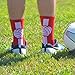 ChalkTalkSPORTS Volleyball Performance Crew Socks - Red/White - Volleyball Mid-Calf Socks - Adult