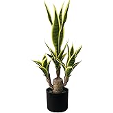 NAHUAA Fake Snake Plant 23.6" Artificial Agave Plant Fake Sansevieria Potted Plants Indoor Outdoor 24 Lifelike Fake Snake Plant Greenery for Home Office Hotel Garden Corner Decor