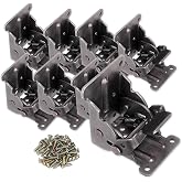 TopDirect 8 Pack Locking Hinge for Folding Table Brackets (Black) | Heavy Duty Folding Table Leg Hinges 90 Degree Folding Leg Support Bracket for Table Legs Furniture