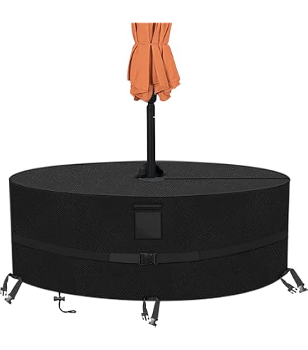 Classic Accessories Veranda Water-Resistant 60 Inch Round Patio Table & Chair Set Cover with Umbrella Hole, Pebble, Outdoor Table Cover : Patio, Lawn & Garden
