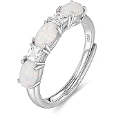 925 Sterling Silver Birthstone Rings for Women - Adjustable Size Women Jewelry Birthday Gifts for Girlfriend,Wife,Mom