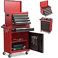 ERGOMASTER Tool Chest Heavy Duty Rolling Tool Box with Cabinet 5-Drawer for Lockable & Removable Cabinet for Garage and Workshop - Multicolor