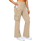 G Gradual Women's 6 Pockets High Waist Yoga Pants Stretch Cargo Flare Leggings for Fitness, Travel, Casual Wear