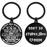 ENGZHI Son 19th Birthday Gifts for Men, 19 Year Old Boys Gifts, 19th Birthday Decorations for Him, Age 19 Bday Keychain