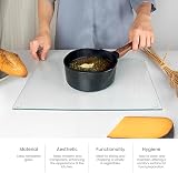 Acense Tempered Glass Worktop Saver 40 x 30 cm Non-Slip Edges Rounded Corners view 4