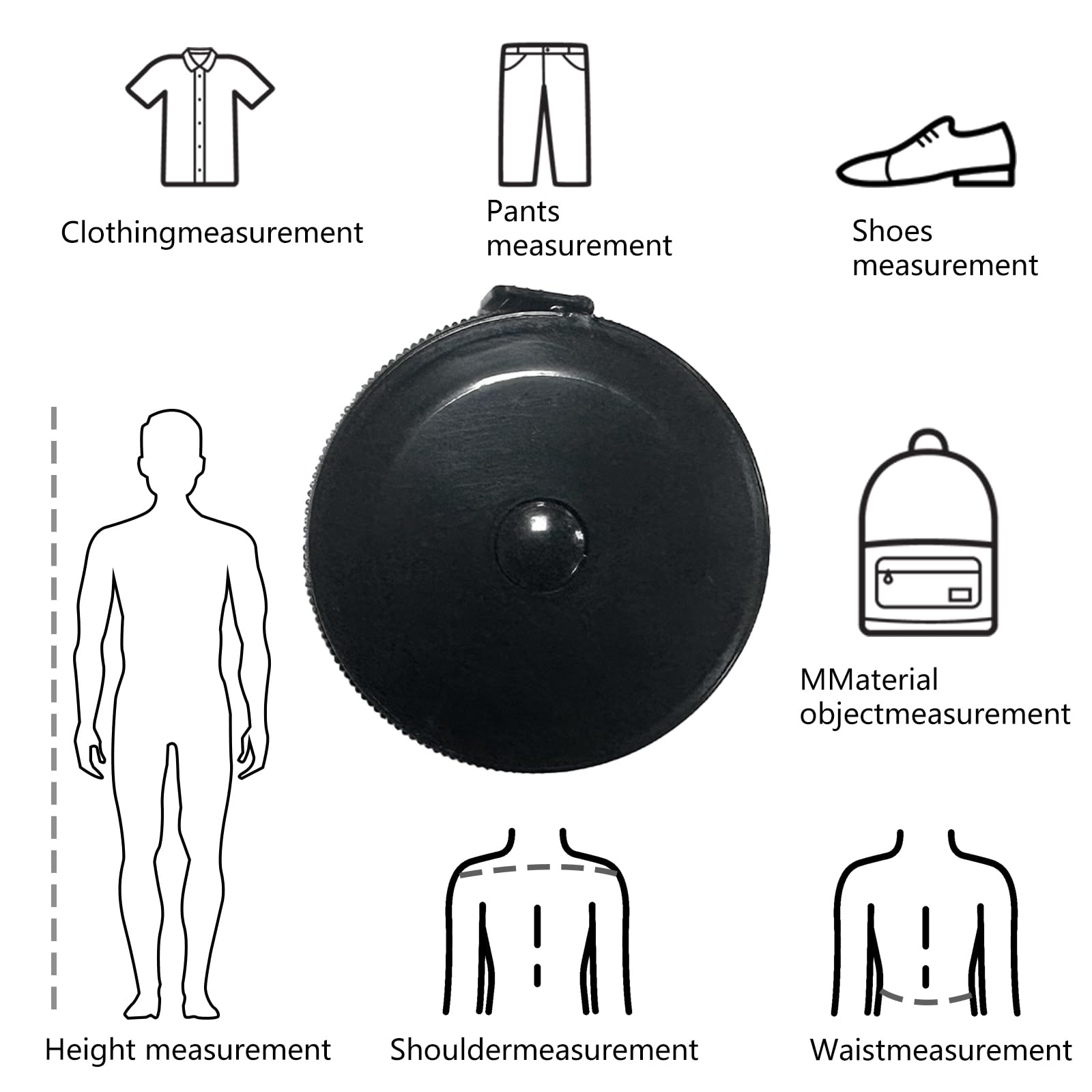 GDMINLO 3 Pack Tape Measure Measuring Tape for Body Fabric Sewing Tailor Cloth Knitting Craft Weight Loss Measurements Retractable, Small Push ButtonDouble Scales Rulers 60-inch 1.5 Meter (Black)