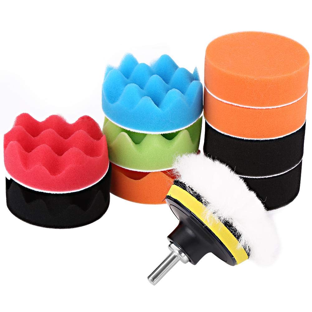 Car Sponge Polishing Pad, 12Pcs 3 Inch Buffing Kit for Auto Polisher with Drill Adapter