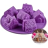 10.2'' Christmas Gingerbread House Silicone Baking Mold, FantasyDay Anniversary Birthday Tray-Wedding Festival Party Silicone Cake Mold for Muffin Brownie Cornbread Candy Chocolates Butter Gummy Bread