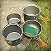 EZOWare Camping Cookware Mess Kit 5 Piece, Lightweight Aluminum Cookware Cooking Pan Pot Set for Outdoor Backpacking Camping Hiking Picnic