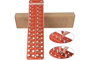 DUOYI Thread Gauge SAE and Metric Thread Checker Nut and Bolt Thread Checker Standard and Metric Bolt and Nut Identifier Gauge 28 Bolt Size and Thread Gauge Aluminum Alloy Bolt Identifier Board Screw Gauge