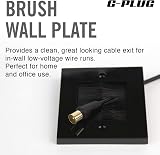 G-PLUG Cable Pass Through Wall Plate with Brush, Black, Single Gang view 2