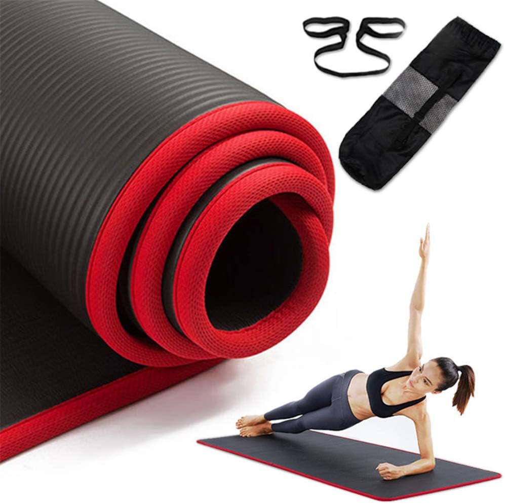 WXJY Thick 10mm Yoga Workout Mat, 360° Hemming