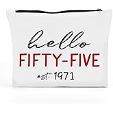 FBCCZEY Funny 55th Birthday Gifts for Women 1971 Birthday Gift Makeup Bag, Happy Anniversary 55th Party Decorations for Women Cosmetic Bag, 55 Year Old Gifts Make Up Bags