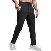 PINSPARK Mens Joggers with Zipper Pockets Lightweight Athletic Track Pants Quick Dry Workout Gym Sweatpants for Men