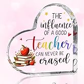 Teacher Appreciation Gifts for Women Teacher Men Thank You Birthday Gifts Ideas for Teachers Office Desk Decor for Home Heart Acrylic Sign Christmas Gift