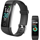 epekops Fitness Tracker with Heart Rate Monitor/Step Counter/Calories, Activity Tracker Smart Watch Sleep Monitor, IP68, Health Tracker Pedometer for Man Women